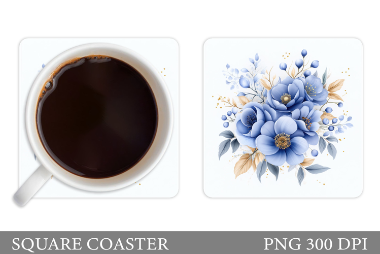 Flowers Coaster Sublimation. Floral Coaster Design