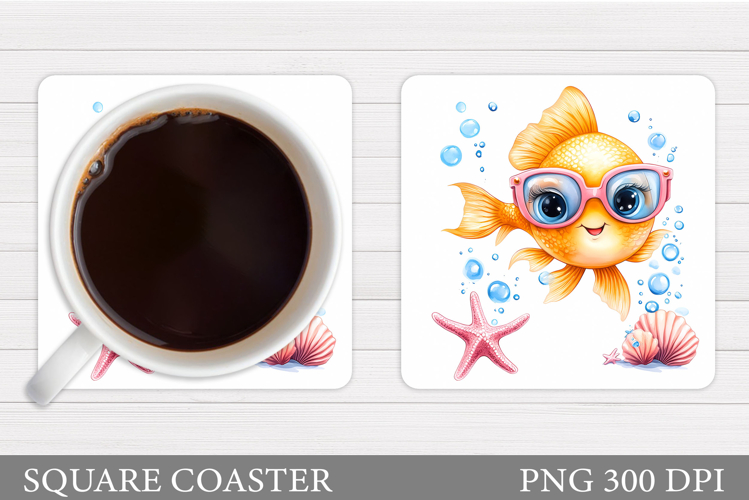 Cute Fish Coaster Design. Fish Coaster Sublimation