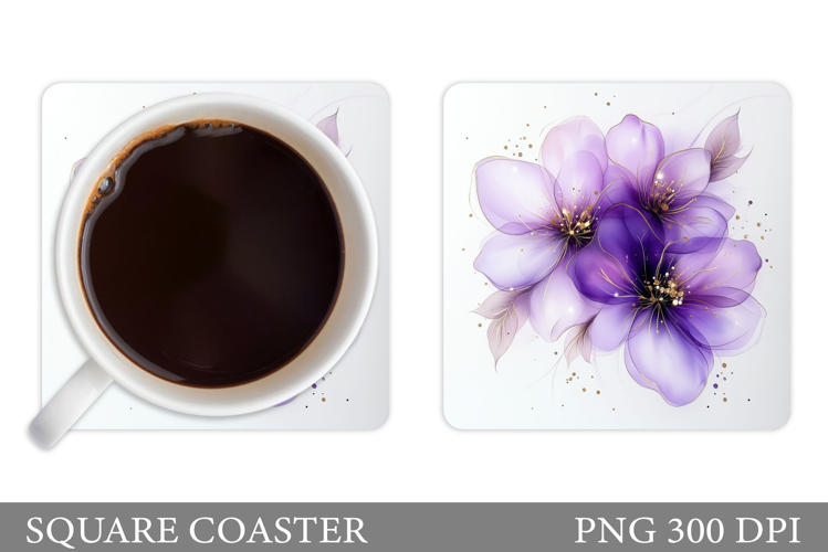 Floral Coaster Design. Flowers Coaster Sublimation