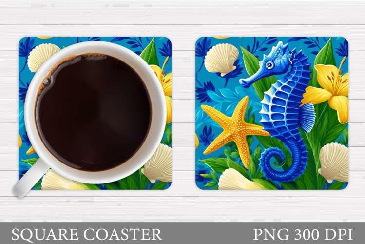 Seahorse Coaster Design. Seahorse Sublimation
