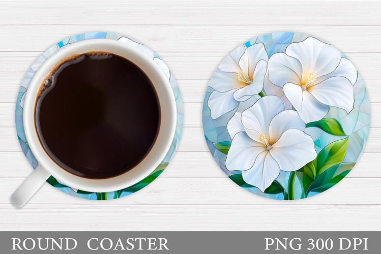 Flowers Round Coaster Sublimation. Flowers Coaster Design