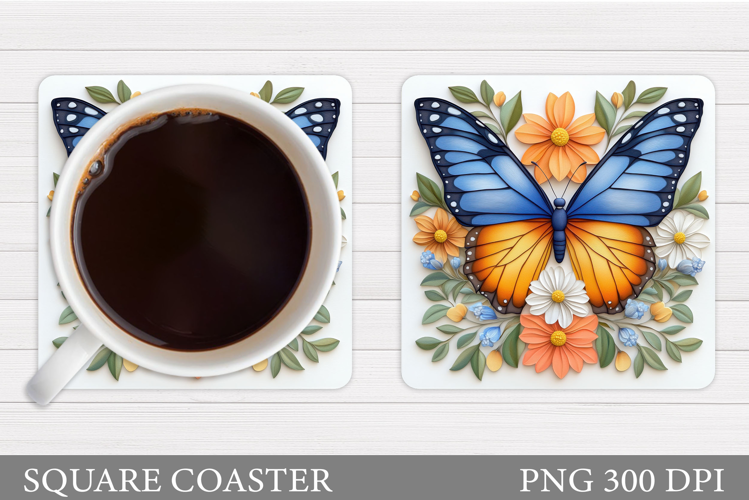 Butterfly Coaster Design. Butterfly Sublimation