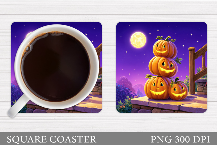 Halloween Pumpkin Coaster. Halloween Pumpkin Sublimation