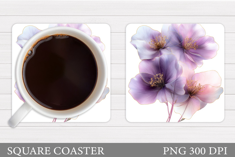 Floral Coaster Design. Flowers Coaster Sublimation