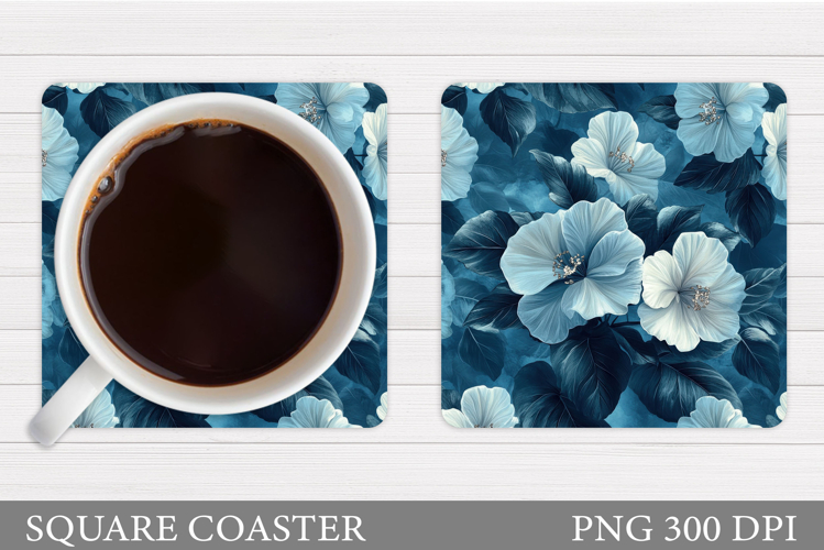Flowers Coaster Sublimation. Floral Coaster Design