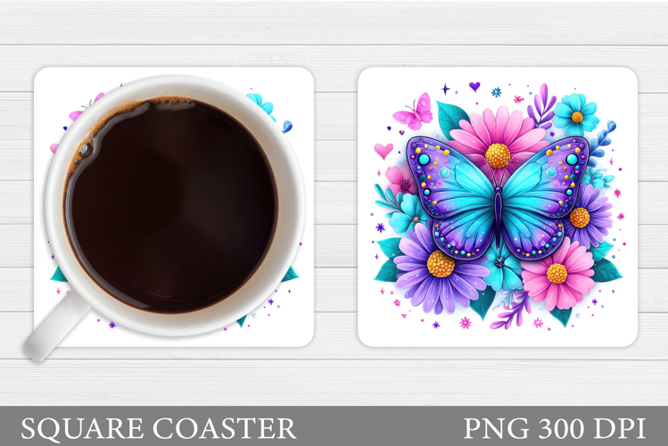 Butterfly Coaster Design. Butterfly Sublimation