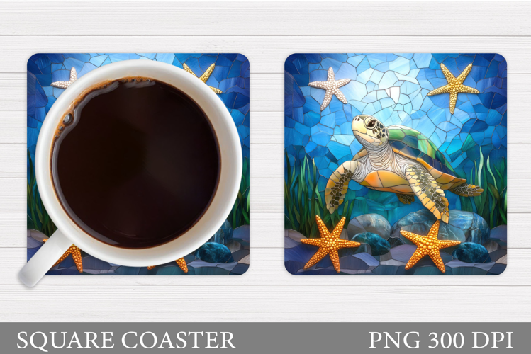 Sea Turtle Coaster Design. Turtle Coaster Sublimation