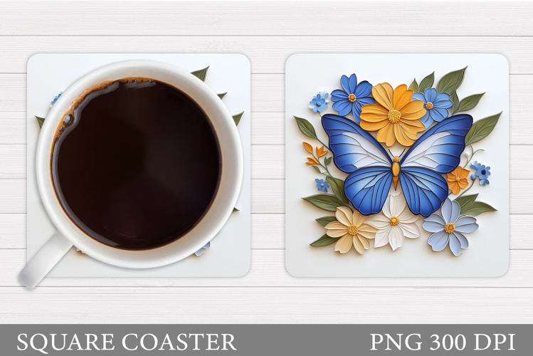 Butterfly Coaster Design. Butterfly Sublimation