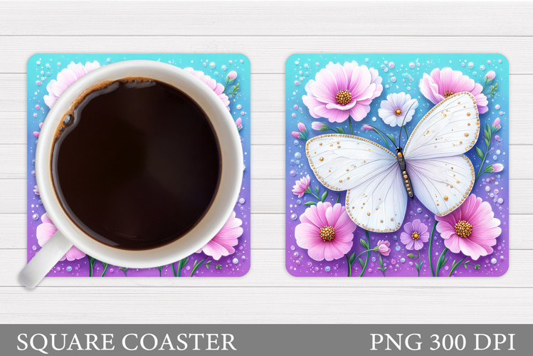 Butterfly Coaster Design. Butterfly Sublimation