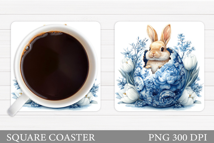 Easter Bunny Coaster Design. Easter Coaster Sublimation