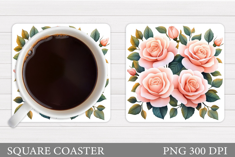 Roses Coaster Design. Roses Sublimation