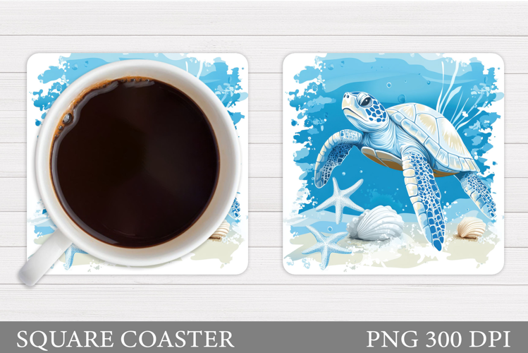 Sea Turtle Coaster Design. Turtle Coaster Sublimation