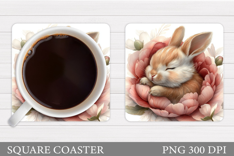 Cute Bunny Coaster Design. Bunny Sublimation