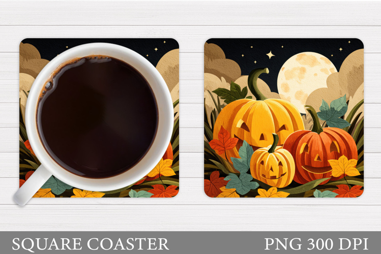 Halloween Pumpkin Coaster. Halloween Pumpkin Sublimation