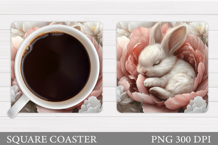 Cute Bunny Coaster Design. Bunny Sublimation