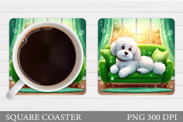 Cute Dog Coaster Sublimation. Cute Dog Sublimation