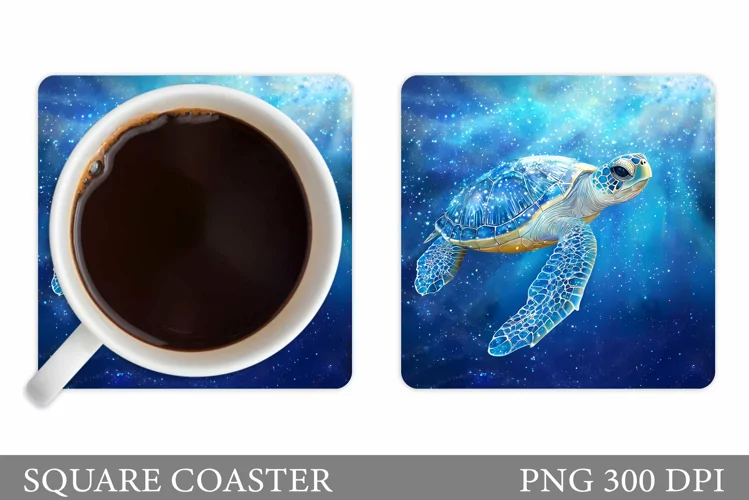 Sea Turtle Coaster Design. Turtle Coaster Sublimation
