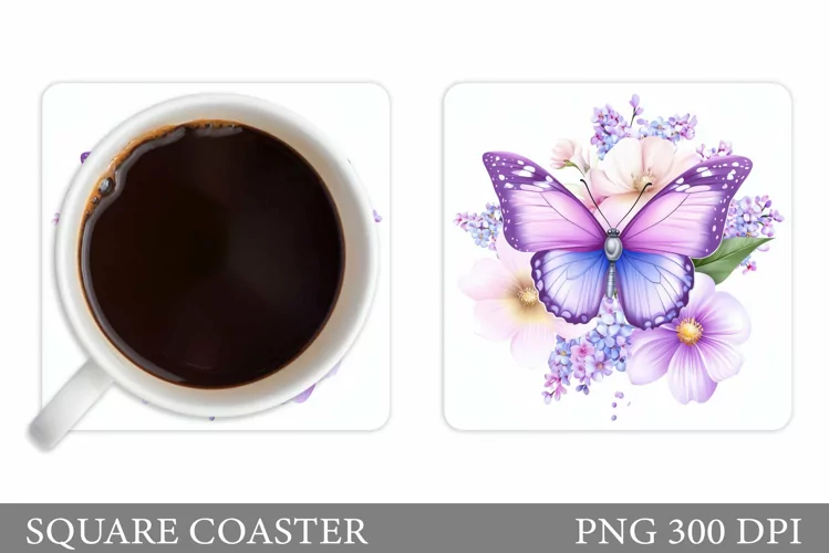 Butterfly Coaster Design. Butterfly Sublimation
