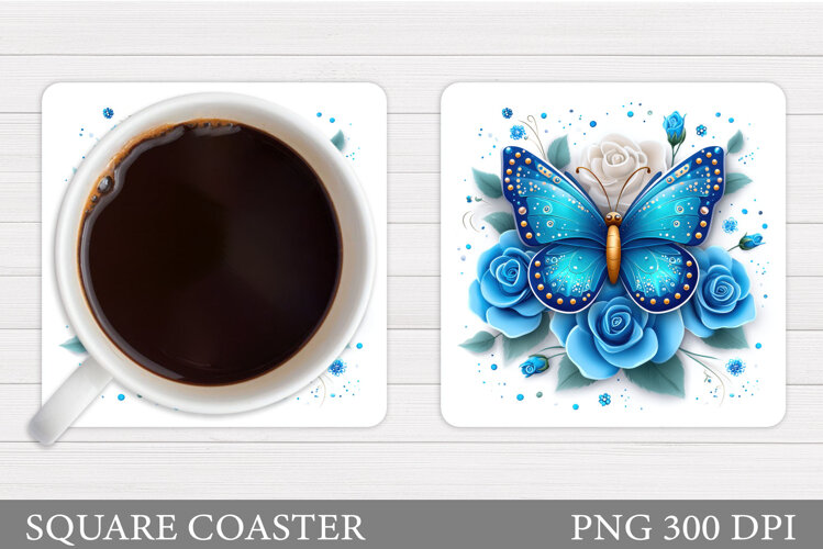 Butterfly Coaster Design. Butterfly Sublimation example image 1