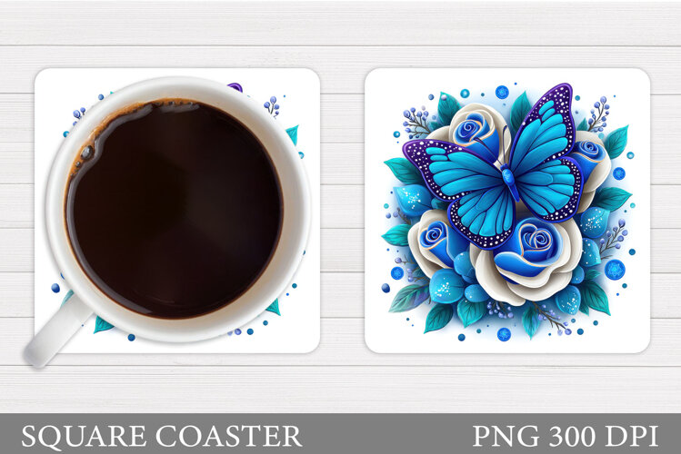 Butterfly Coaster Design. Butterfly Sublimation example image 1