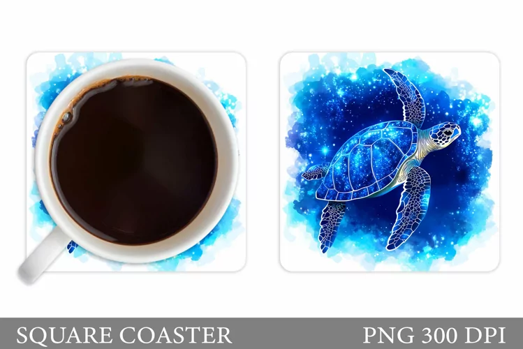Sea Turtle Coaster Design. Turtle Coaster Sublimation