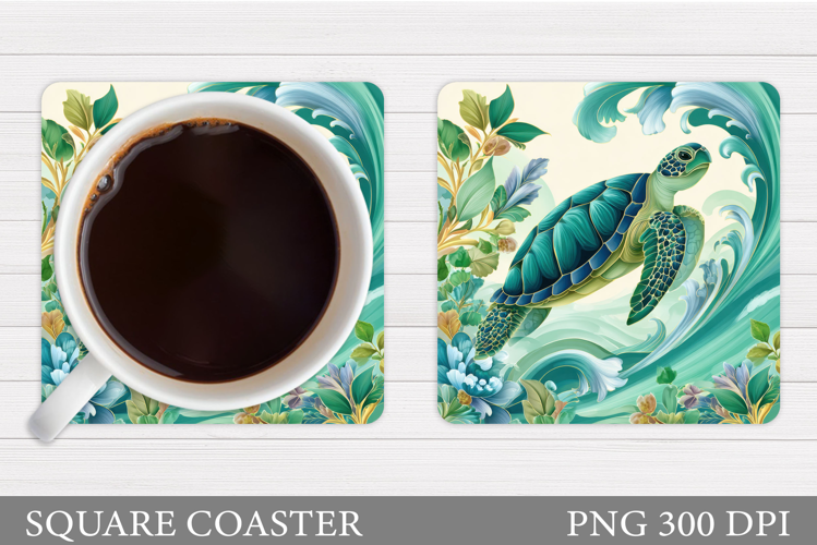 Sea Turtle Coaster Design. Turtle Coaster Sublimation