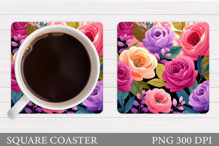 Roses Coaster Design. Roses Sublimation