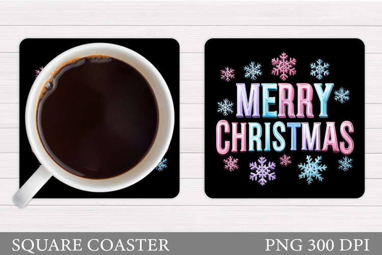 Merry Christmas Coaster. Christmas Coaster Sublimation