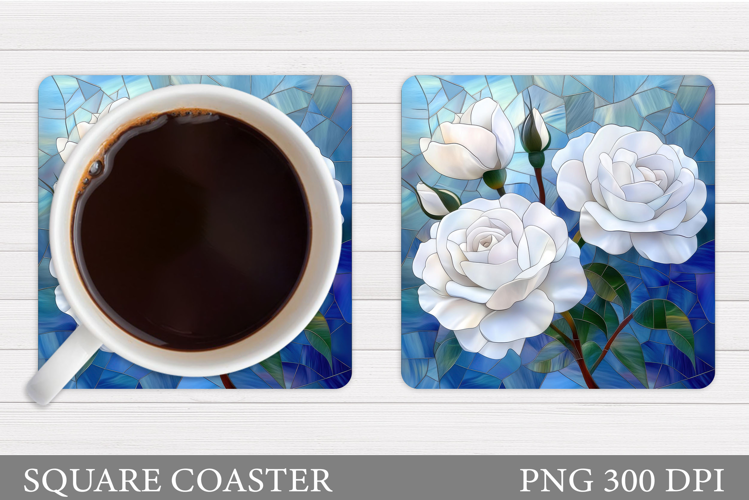 Roses Coaster Sublimation. Flowers Coaster Design
