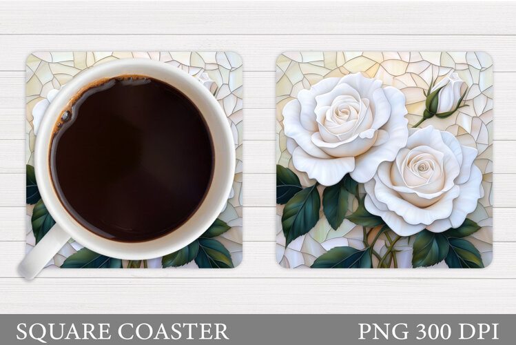 Roses Coaster Design. Roses Sublimation example image 1