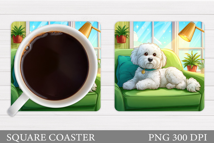 Cute Dog Coaster Sublimation. Cute Dog Sublimation