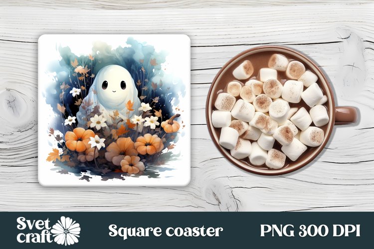 Halloween square coaster sublimation design