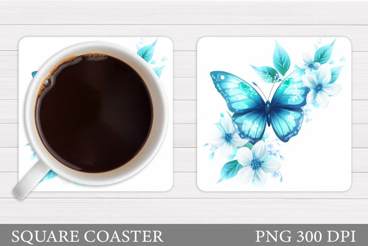 Butterfly Coaster Sublimation. Butterfly Coaster Design