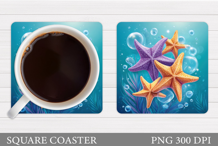 Starfish Coaster Sublimation. Sea Coaster Design