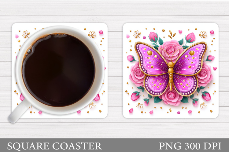 Butterfly Coaster Design. Butterfly Sublimation