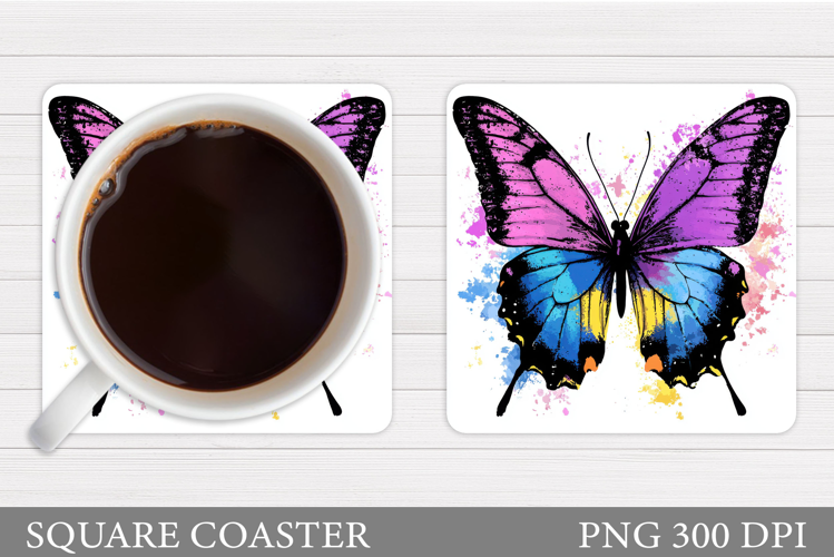 Butterfly Coaster Design. Butterfly Sublimation