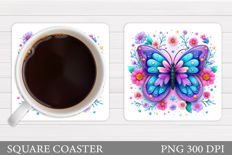 Butterfly Coaster Design. Butterfly Sublimation