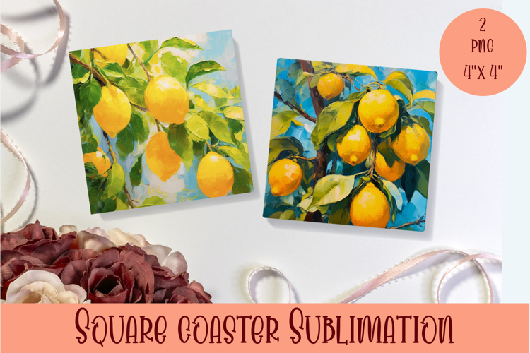 Lemons Coaster Design. Lemons Sublimation