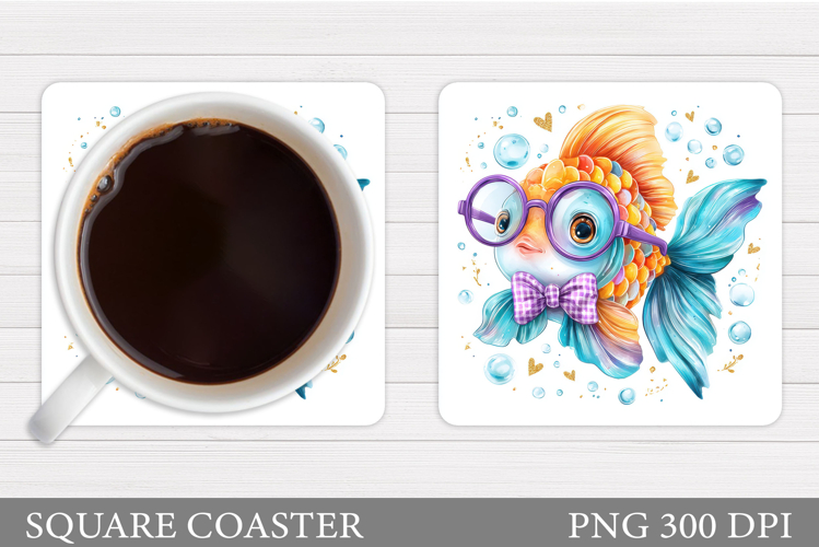 Cute Fish Coaster Design. Cute Fish Sublimation