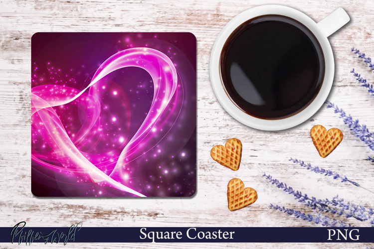 Pink Heart Square Coaster | Energy