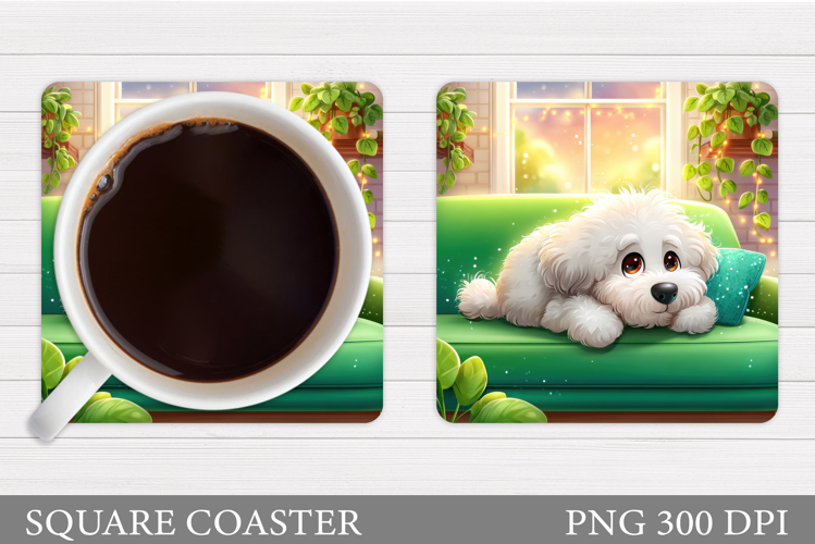 Cute Dog Coaster Sublimation. Cute Dog Sublimation