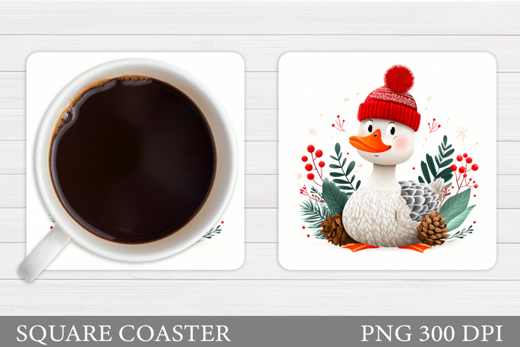 Christmas Goose Coaster. Christmas Coaster Sublimation