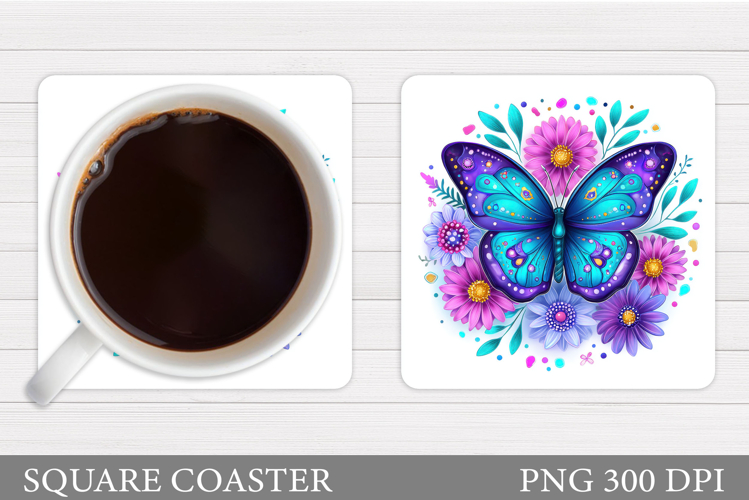 Butterfly Coaster Design. Butterfly Sublimation