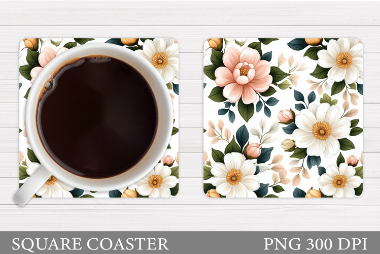 Flowers Coaster Design. Flowers Sublimation