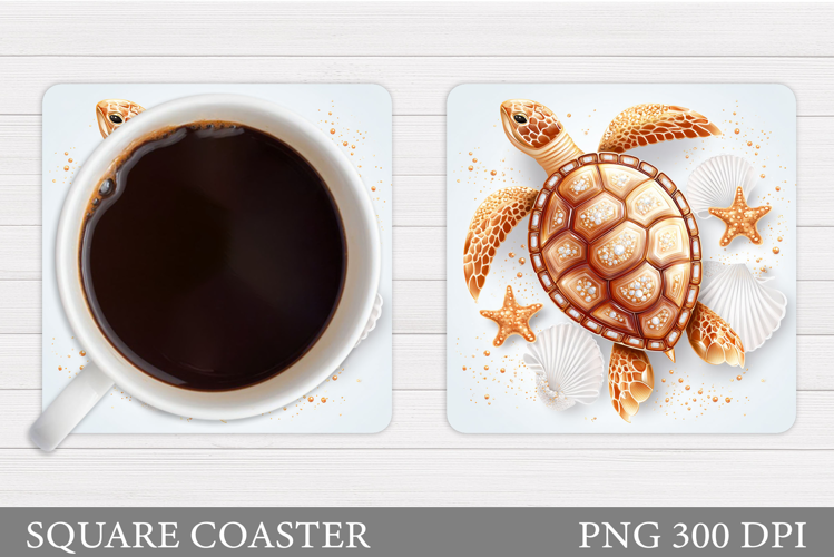 Sea Turtle Coaster Design. Turtle Coaster Sublimation