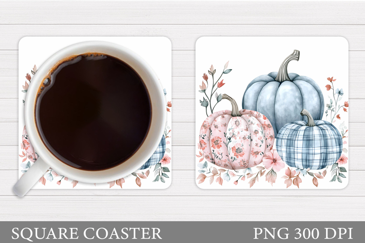 Pumpkin Coaster Design. Flowers Coaster Sublimation