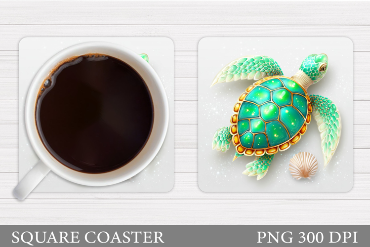 Sea Turtle Coaster Design. Turtle Coaster Sublimation