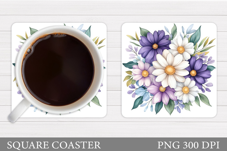 Flowers Coaster Design. Flowers Sublimation