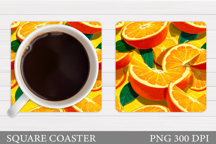 Orange Coaster Sublimation. Citrus Coaster Design