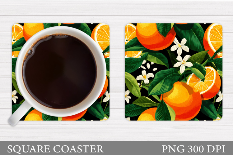 Orange Coaster Design. Fruits Coaster Sublimation
